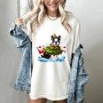 Boston Terrier Merry Christmas Tree Lights Dog X-Mas Dogs Women's Comfort Colors T-Shirt Ivory