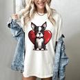 Boston Terrier Mom Dad Bostie Dog Lover Valentines Day Women's Comfort Colors T-Shirt Ivory