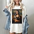 Boston Terrier Mona Lisa Painting Art Dog Mom Dad For Men Women Kids Women's Comfort Colors T-Shirt Ivory