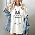 Boston Terrier In The Pocket Cute Boston Terrier Dog For Men Women Girls Kids Women's Comfort Colors T-Shirt Ivory