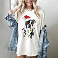 Boston Terrier Santa Christmas Lights Xmas Dog Lover Men Women Kids Women's Comfort Colors T-Shirt Ivory