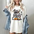 Boston Terrier Skeleton Mummy Witch Halloween Women's Comfort Colors T-Shirt Ivory