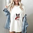 Boston Terrier In The Snow Merry Christmas Winter Women's Comfort Colors T-Shirt Ivory