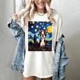 Boston Terrier Starry Night Van Gogh Art Women's Comfort Colors T-Shirt Ivory