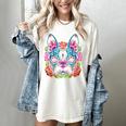 Boston Terrier Sugar Skull Dog Day Of The Dead Women's Comfort Colors T-Shirt Ivory
