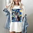 Boston Terrier Van Gogh Starry Night Women's Comfort Colors T-Shirt Ivory