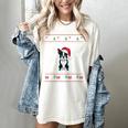 Boston Terrier Wearing Santa Hat Ugly Xmas Dog Lovers Women's Comfort Colors T-Shirt Ivory