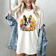 Cute Boston Terrier Spring Flower Garden Colorful Puppy Dog Women's Comfort Colors T-Shirt Ivory