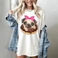 Cute Pug Shirt Donut Girls Dog Women's Comfort Colors T-Shirt Ivory