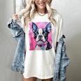 Dog Pink Boston Terrier Women's Comfort Colors T-Shirt Ivory