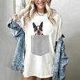 Dog In Your Pocket Boston Terrier For Men Women Girls Kids Women's Comfort Colors T-Shirt Ivory