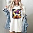 Halloween Boston Terrier Dog Breed With Jack O' Lantern Art Women's Comfort Colors T-Shirt Ivory