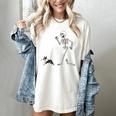 Halloween Boston Terrier And Skeleton Women's Comfort Colors T-Shirt Ivory