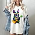 Hawaiian Boston Terrier & Pineapple Ukulele Summer Vacation Women's Comfort Colors T-Shirt Ivory