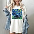 Scottish Terrier Starry Night Scotty Dog Art By Aja Women's Comfort Colors T-Shirt Ivory