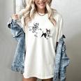 Skeleton Chasing Dog Boston Terrier Halloween Pet Lover Women's Comfort Colors T-Shirt Ivory