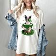 St Patrick's Day Leprechaun Boston Terrier Dog Shamrock For Men Women Kids Women's Comfort Colors T-Shirt Ivory
