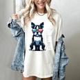 USA Flag Boston Terrier Best Dog Mom Ever 2025 Women's Comfort Colors T-Shirt Ivory