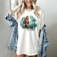 Whimsical Forest Adventures Sasquatch Bigfoot Walking Boston Terrier Dog Lovers Women's Comfort Colors T-Shirt Ivory