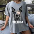 4th July Blue Heeler Dog Merica Patriotic USA Flag Cute Women's Comfort Colors T-Shirt Gray