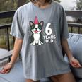 6 Years Old Birthday Boston Terrier Dog Lover 6th Party Kid Women's Comfort Colors T-Shirt Gray