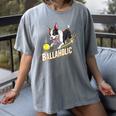 Ballaholic Boston Terrier Dog Chasing Bostie Ball Women's Comfort Colors T-Shirt Gray