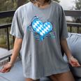 Bavarian Flag As Heart Blue Diamond Bavaria Women's Comfort Colors T-Shirt Gray
