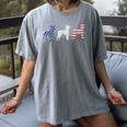 Boston Terrier 4th Of July Dog Patriotic USA Flag Man Woman Women's Comfort Colors T-Shirt Gray