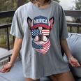 Boston Terrier 4th Of July US Merica Bostie Dog Patriotic For Men Women Kids Women's Comfort Colors T-Shirt Gray
