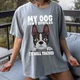 Boston Terrier American Gentleman Dog Lover I'm Well Trained Women's Comfort Colors T-Shirt Gray
