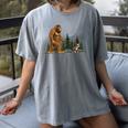 Boston Terrier Bigfoot Dog Walking Dog Mom Dad Kids Women's Comfort Colors T-Shirt Gray