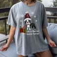 Boston Terrier Christmas T Shirt-Life Is Merrier Premium Tri-Blend Women's Comfort Colors T-Shirt Gray