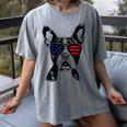 Boston Terrier Dog 4th July America USA Flag Men Women Kids Women's Comfort Colors T-Shirt Gray