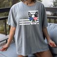 Boston Terrier Dog 4th Of July US American Flag Patriotic Women's Comfort Colors T-Shirt Gray