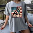 Boston Terrier Dog 4th Of July USA American Flag Patriotic Women's Comfort Colors T-Shirt Gray