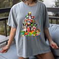 Boston Terrier Dog Christmas Tree Lights Xmas Pajama For Men Women Kids Women's Comfort Colors T-Shirt Gray