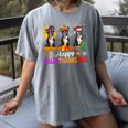 Boston Terrier Dog Halloween Christmas Hallothanksmas Men Women Kids Women's Comfort Colors T-Shirt Gray