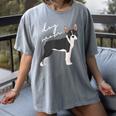 Boston Terrier Dog Mom Woman Women Women's Comfort Colors T-Shirt Gray