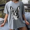 Boston Terrier Dog Motif Pet Illustration Boston Terrier For Men Women Kids Women's Comfort Colors T-Shirt Gray