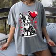 Boston Terrier Dog Valentine's Day Dog Owner Women's Comfort Colors T-Shirt Gray