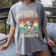 Boston Terrier Grandpa Dog Lover Father's Day Premium Women's Comfort Colors T-Shirt Gray