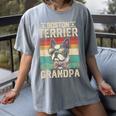 Boston Terrier Grandpa Dog Lover Father's Day Women's Comfort Colors T-Shirt Gray