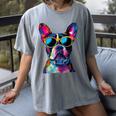 Boston Terrier Lovers Pop Art Boston Terrier Women's Comfort Colors T-Shirt Gray