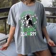 My Boston Terrier Is My Lucky Charm Paw Dog St Patrick's Day Women's Comfort Colors T-Shirt Gray