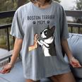Boston Terrier Mom Dogs Mum Woman Women's Comfort Colors T-Shirt Gray
