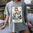 The Boston Terrier Mom Skeleton Spooky Season Halloween Women's Comfort Colors T-Shirt Gray