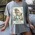 Boston Terrier Mom Skeleton Tarot Card Witch Vibes Dog Mom Women's Comfort Colors T-Shirt Gray