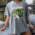 Boston Terrier Santa Claus Hat Merry Christmas Dog X-Mas Women's Comfort Colors T-Shirt Gray