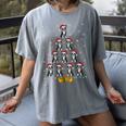 Boston Terrier Santa Hat Xmas Light Men Women Christmas Tree Women's Comfort Colors T-Shirt Gray