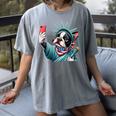 Boston Terrier Selfie Statue Of Liberty 4th Of July American Women's Comfort Colors T-Shirt Gray